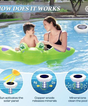 Solar pool ionizer automatic floating pool cleaner3